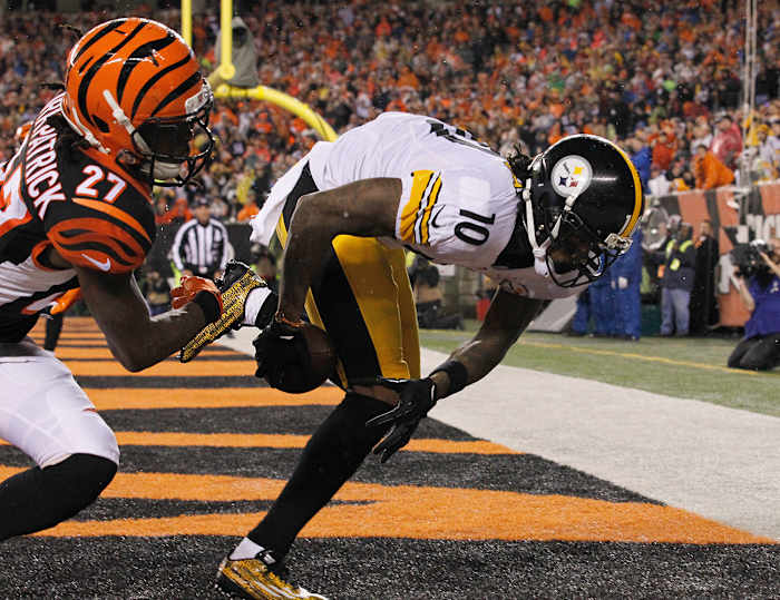 Two seasons ago, Bryant's memorable postseason included this acrobatic TD in Cincinnati.